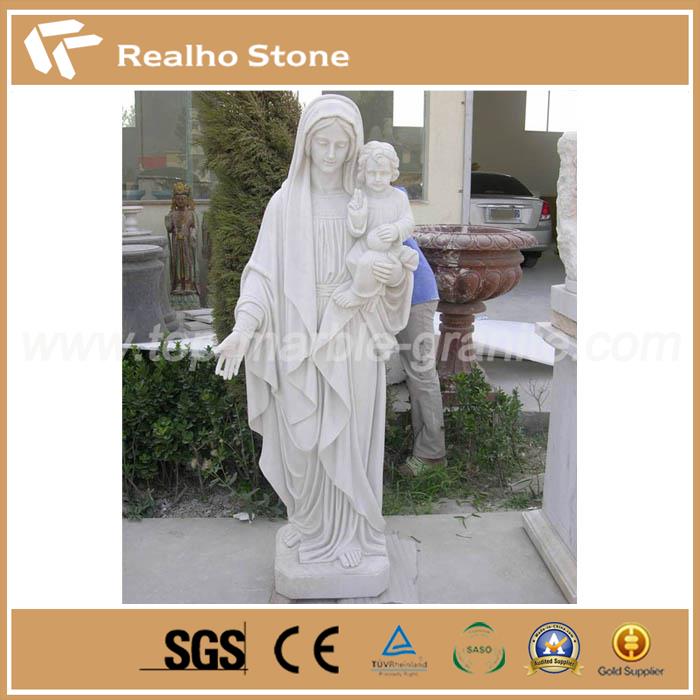 Religious Stone Virgin Mary Holding Baby Marble Statue Religious Stone Virgin Mary Holding Baby Marble Statue
