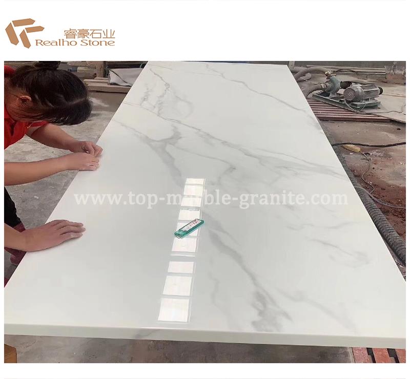 Calacatta white nano crystallized stone countertop Edges Processing Calacatta white nano crystallized stone countertop Edges Processing