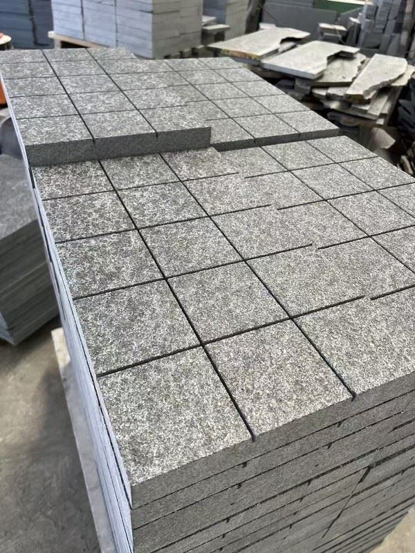 flamed black granite tile
