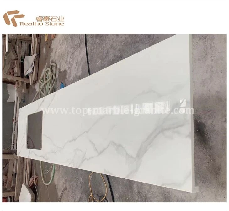Calacatta White Crystallized Nano Glass Stone Countertop