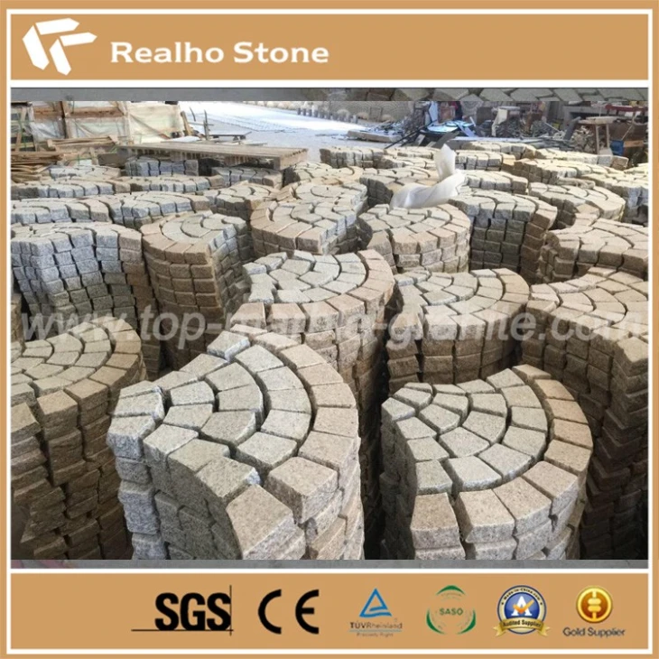 G682 Granite Paving Stone On Mesh Driveway