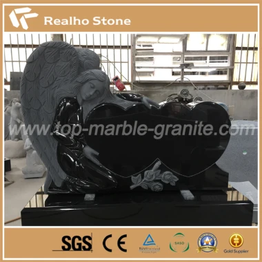 Monumento de granito de anjo negro americano