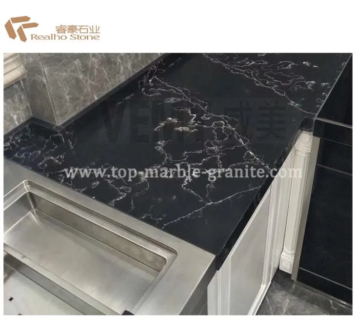 Black Quartz Kitchen Countertop
