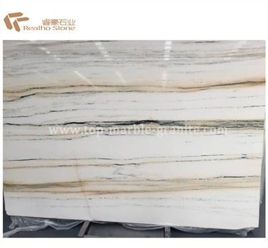Lajes de mármore de jade branco de seda dourado polido para ladrilhos de parede