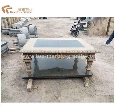 Mesa de chá de mármore natural estilo chinês tradicional