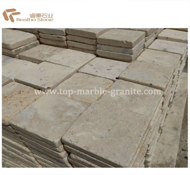 beige limestone cobblestone