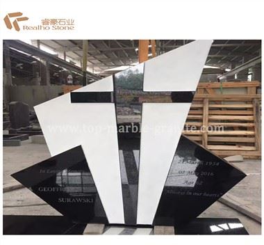 Pedra de granito preto Shanxi personalizado estilo europeu escultura lápides/lápides/monumentos para memorial
